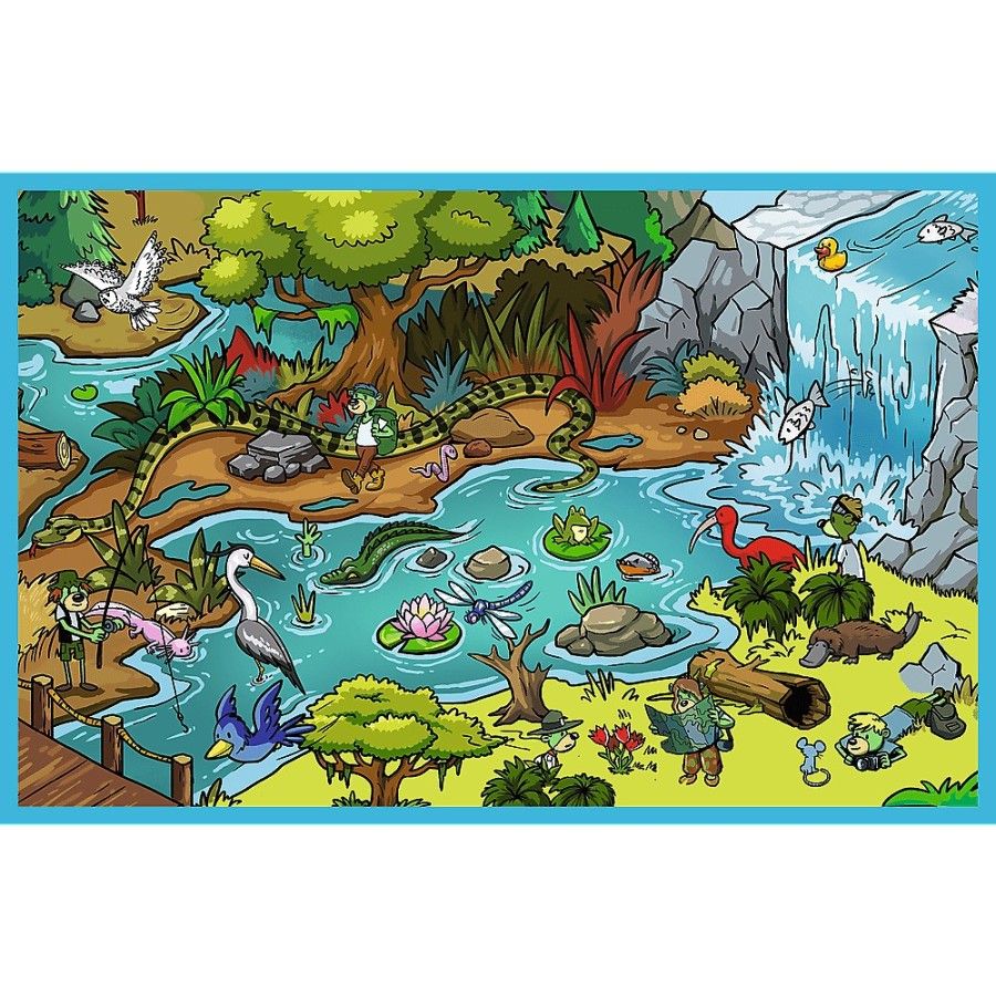 Trefl 2xth. Puzzle. Trefliki en la tierra de los animales, el Treflik