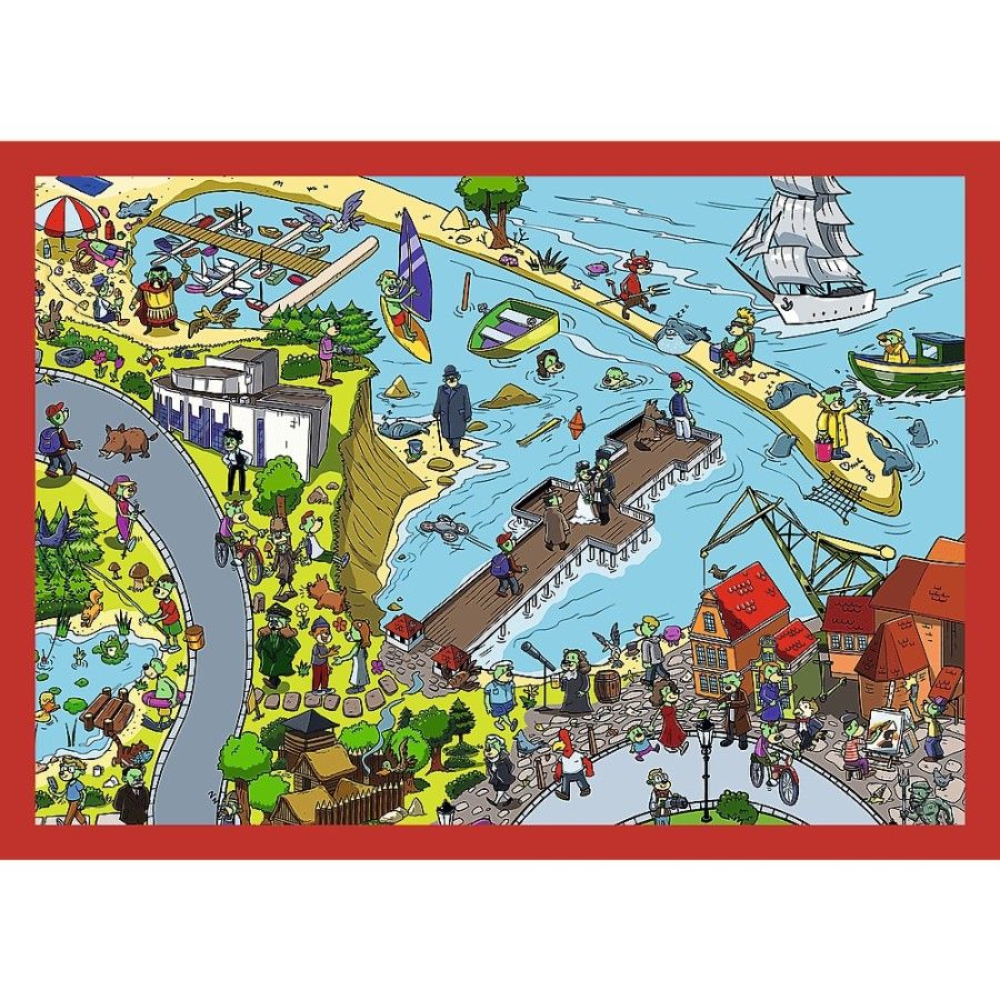 Trefl Puzzle 4w1 Podróże Treflików Rodzina Treflików