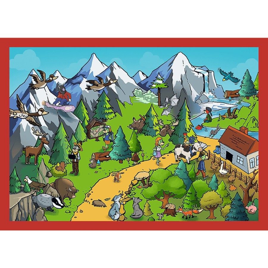 Trefl Puzzle 4w1 Podróże Treflików Rodzina Treflików