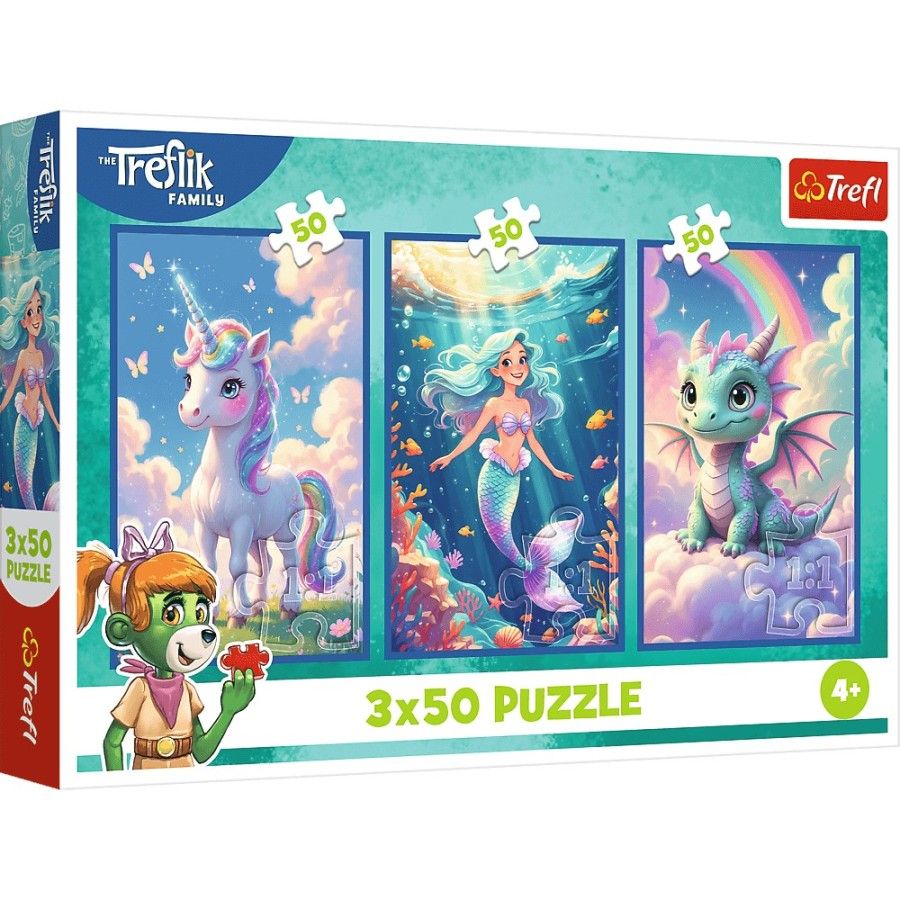 Trefl Puzzle 3x50el. Razem w kolorowym świecie