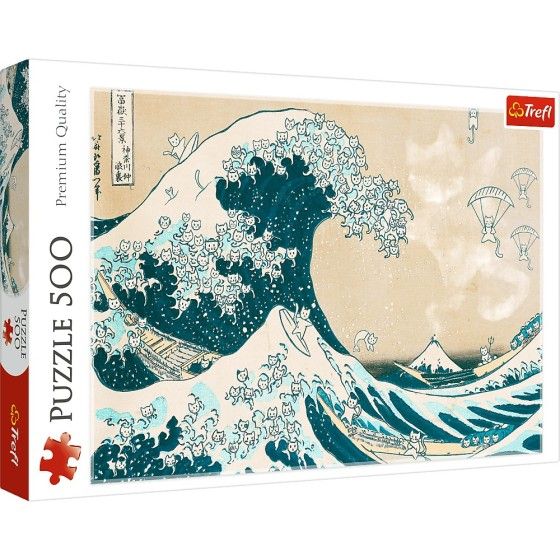 Trefl 500el拼图。 伟大的猫波浪