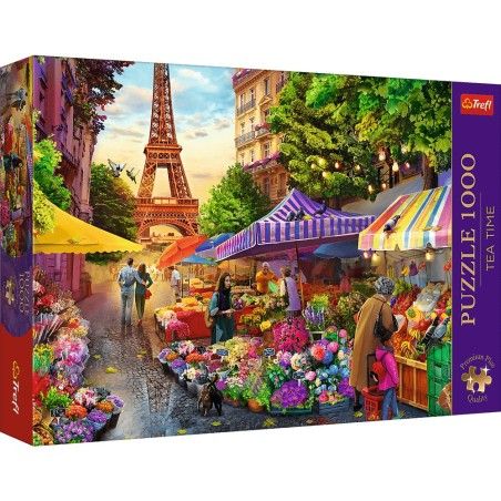 Trefl 1000el puzzle. Premium Plus Tea Time Floral Targ, Párizs