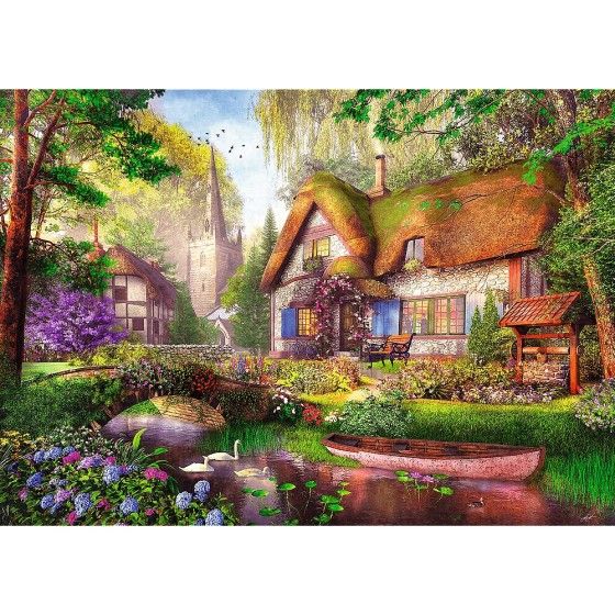 Trefl Puzzle 1000el. Premium Plus Tea Time Urocza chatka w lesie