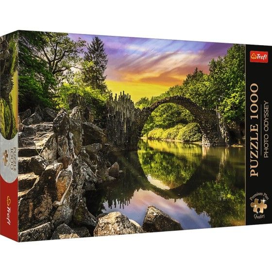 Trefl 1000el puzzle. Premium plus fotografie Odyssey most Rakokza v Kromlau, Německo