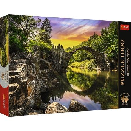 Trefl 1000EL pussel. Premium Plus Photo Odyssey Bridge Rakokza i Kromlau, Tyskland