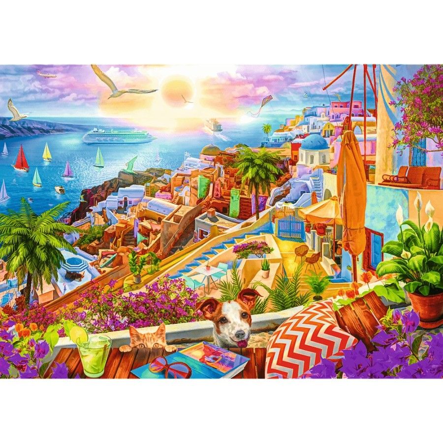 Trefl Puzzle 1000el. Premium Plus Tea Time Z wizytą na Santorini