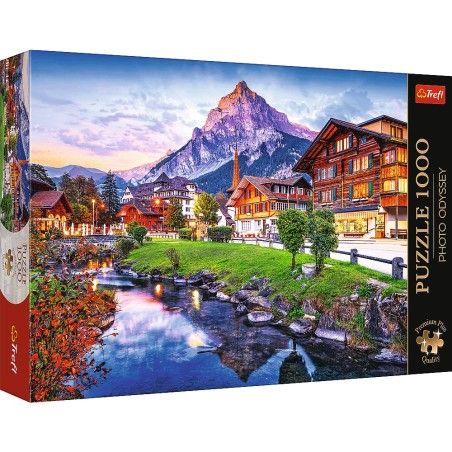 Trefl 1000el puzzle. Premium Plus Photo Odyssey Alpské mesto, Švajčiarsko
