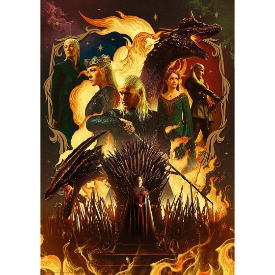 Trefl Puzzle 1000el. Premium Plus Gra o tron Ród Smoka
