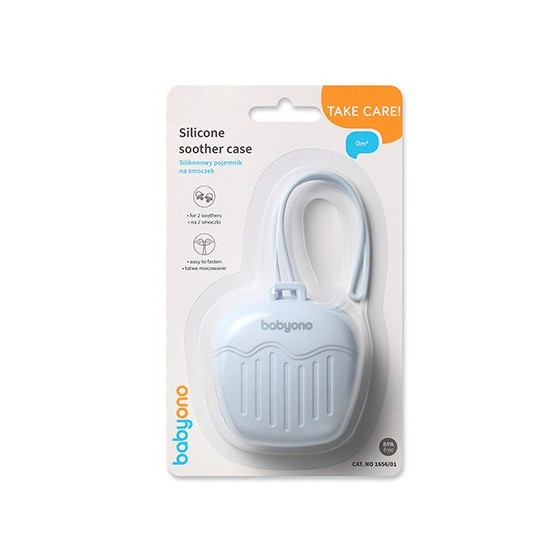 Babyono Silikonowy pojemnik na smoczek niebieski