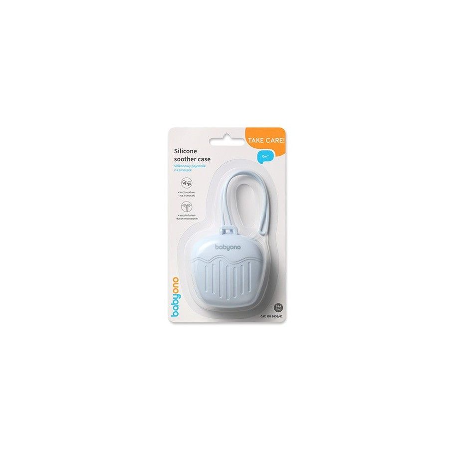 Babyono Silikonowy pojemnik na smoczek niebieski