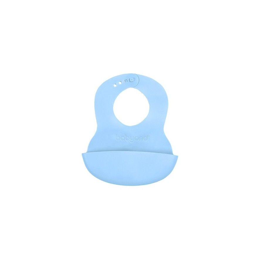 Babyono Soft Bib with Pocket and Adjustable Fastening - Light