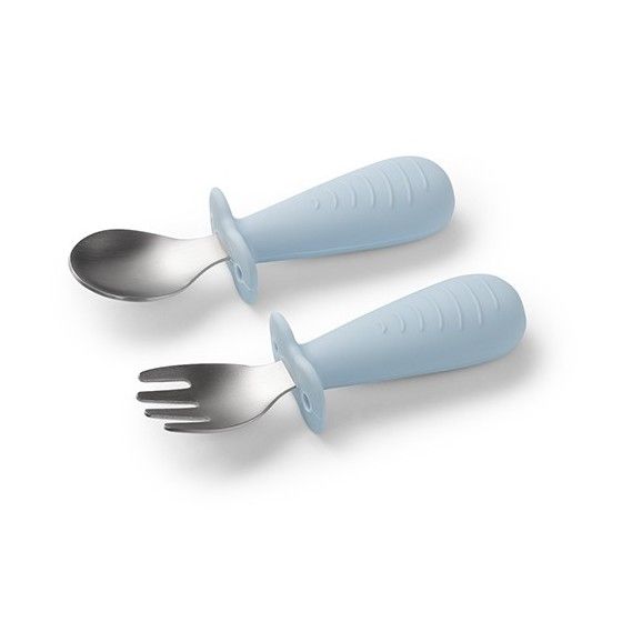 Babyono-Besteck für Kinder Blauer Edelstahl