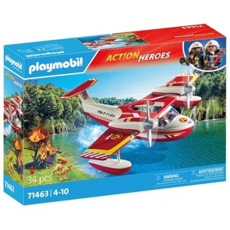 PlayMobil Action Heroes Feuerwehrflugzeug mit der Funktion der Löschung