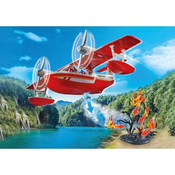 Playmobil Action Heroes Samolot straży pożarnej z funkcją gaszen