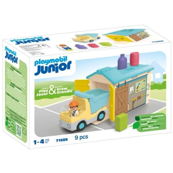 Playmobil JUNIOR: Ciężarówka z garażem z funkcją s