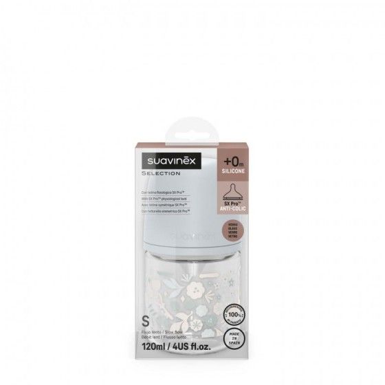 Suavinex BUTELKA SZKLANA 120ML SX PRO PRZEPŁYW WOLNY WONDERLAND
