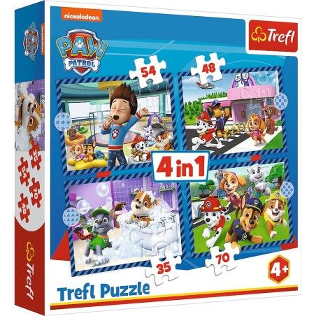 Trefl Puzzle 4in1 - PSI Patrol: Caja de perro