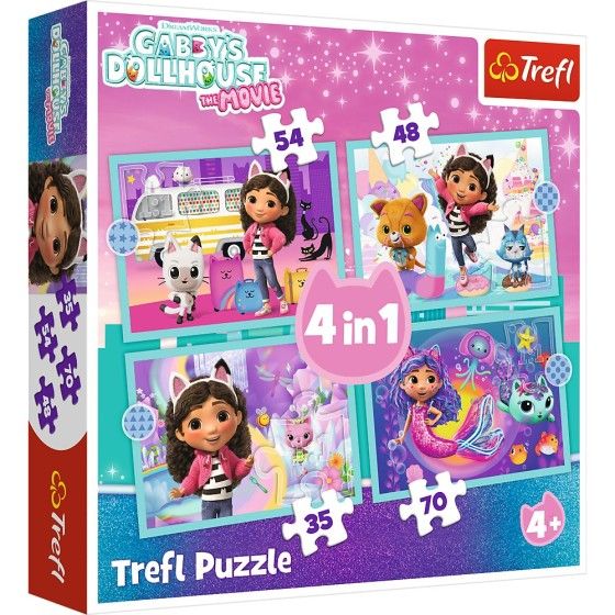 Trefl Puzzle 4w1 - Wielka przygoda Gabby