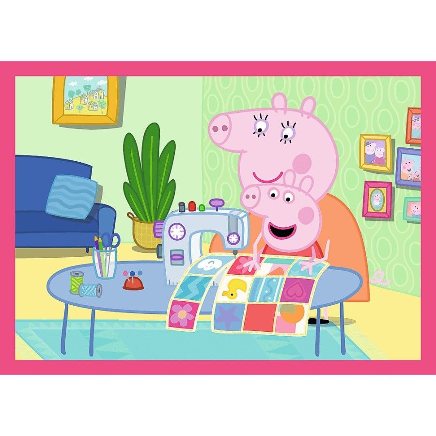 Trefl Puzzle 4w1 - Peppa uwielbia przygody