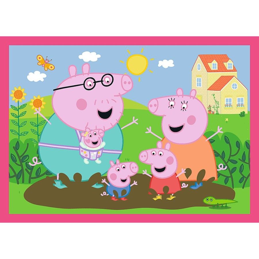 Trefl Puzzle 4w1 - Peppa uwielbia przygody