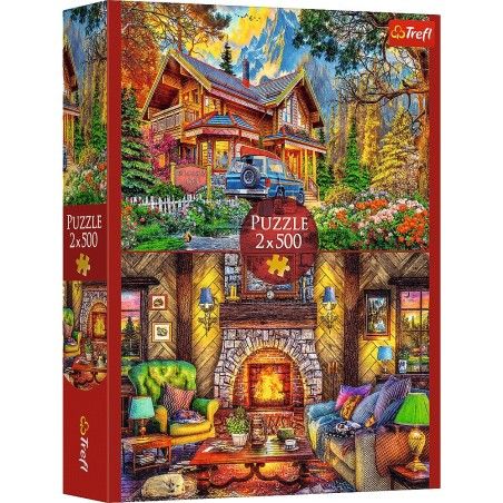 Trefl 2x500El-puzzel. - Tour in de bergen