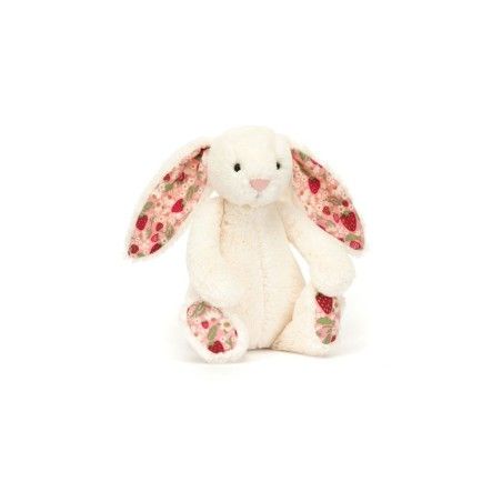 JellyCat Króliczek z Kwiecistymi Uszami Kremowy „Berry” 18 cm