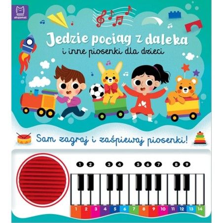 Axiom treibt einen Zug aus einer Ferne und anderen Songs für Kinder. Spielen und singen Sie selbst Lied! Ein Buch mit einer PiAN
