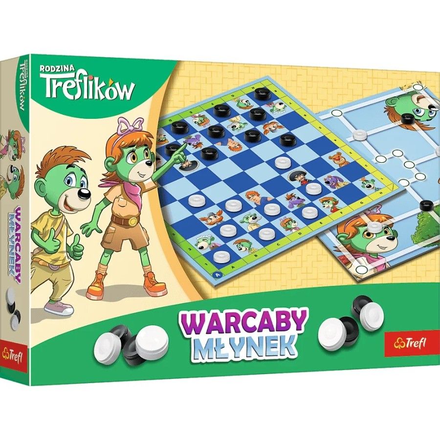Trefl Gra planszowa Warcaby i Młynek Rodzina Treflików