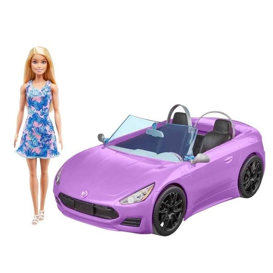 Barbie Fioletowy kabriolet z lalką HBY29
