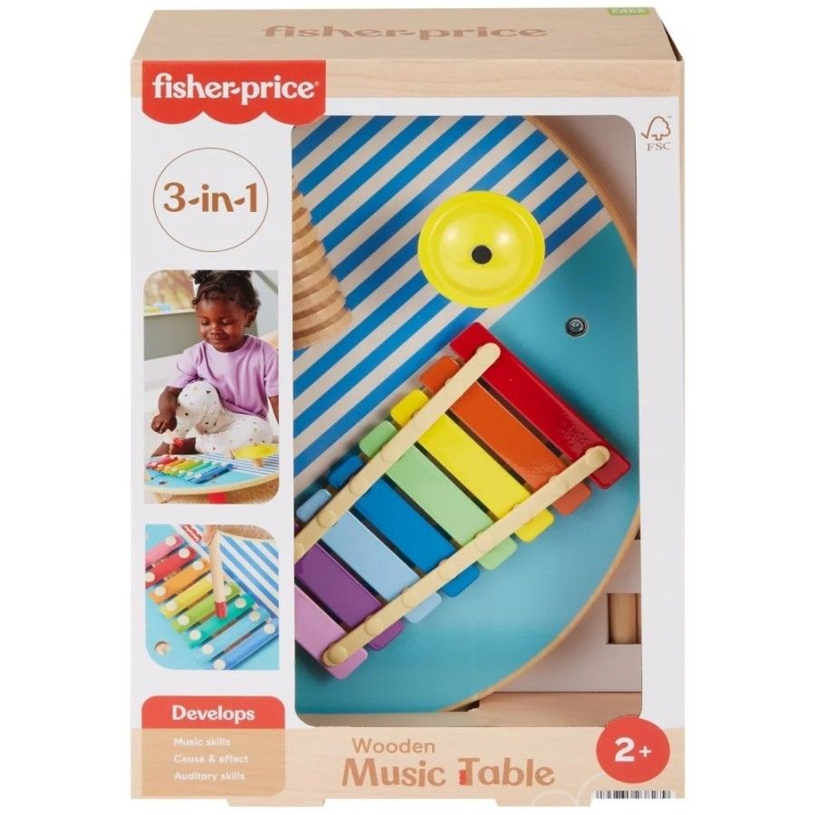 Fisher Price - Drewniany muzyczny stoliczek z instrumentami