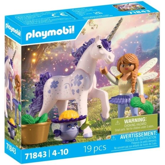 Playmobil enhörning för samlingsfull lavendel med fe