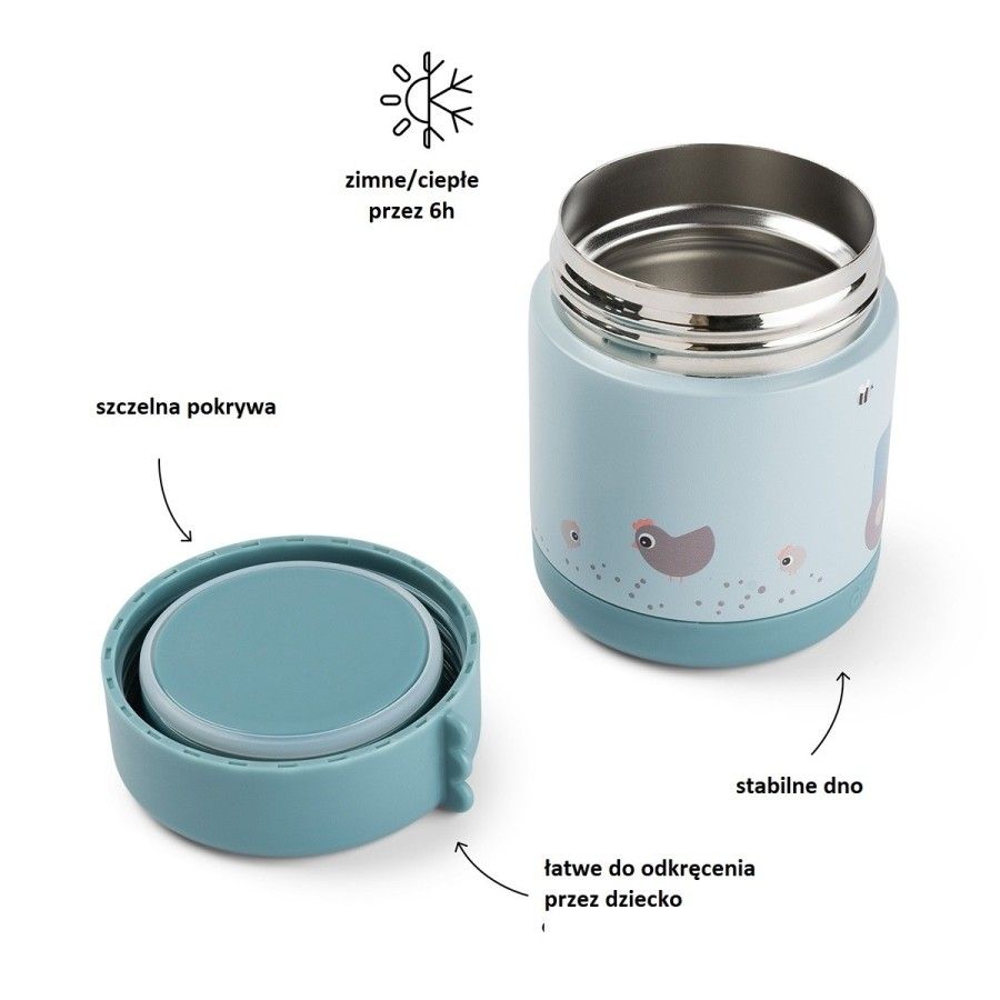 Done by Deer Termos Obiadowy dla Dziecka 300ml Tiny Farm Blue