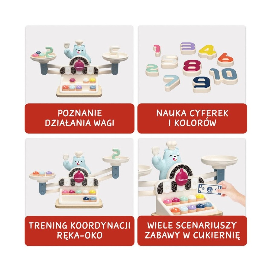 Topbright Zabawka edukacyjna Głodny Miś Waga szalkowa