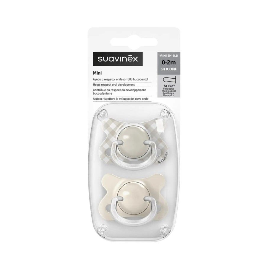 Suavinex Smoczek fizjologiczny SX Pro MINI 0-2 m 2szt beżowy