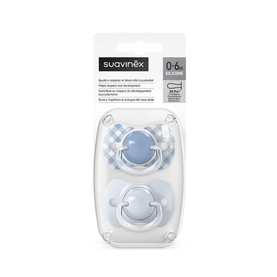 Suavinex Smoczek fizjologiczny SX Pro 0-6 m 2szt niebieski Wild