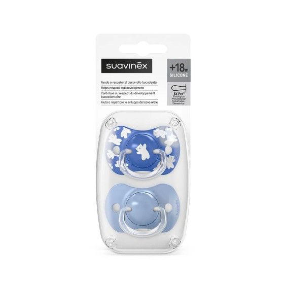 Suavinex Smoczek fizjologiczny SX Pro +18 m 2szt niebieski Wild