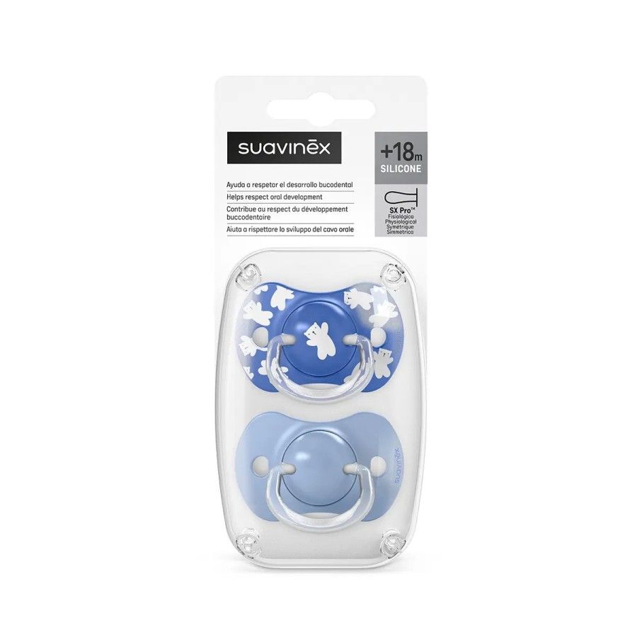 Suavinex Smoczek fizjologiczny SX Pro +18 m 2szt niebieski Wild