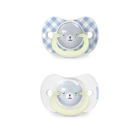 Suavinex Pacifier fisiológico SX PRO 6-18m 2PCS Luminoso azul salvaje y libre