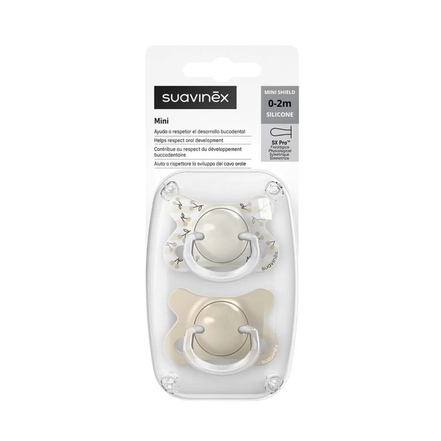 Suavinex Smoczek fizjologiczny SX Pro MINI 0-2 m 2szt waniliowy
