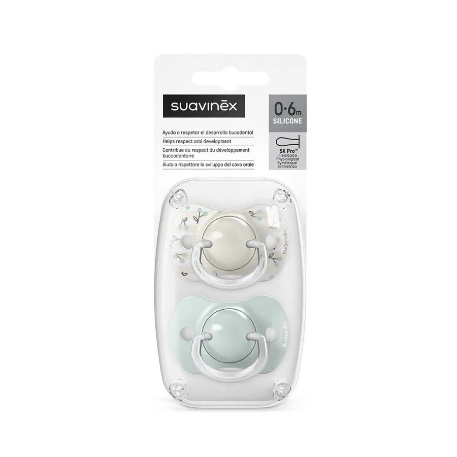 Suavinex Smoczek fizjologiczny SX Pro 0-6 m 2szt miętowy Birdies