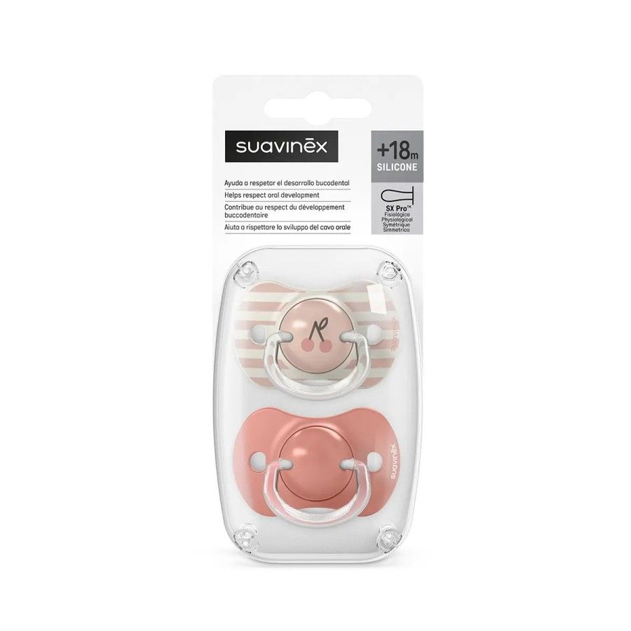 SUVINEX Physiologischer Schnuller SX Pro + 18m 2 stücke Rosa
