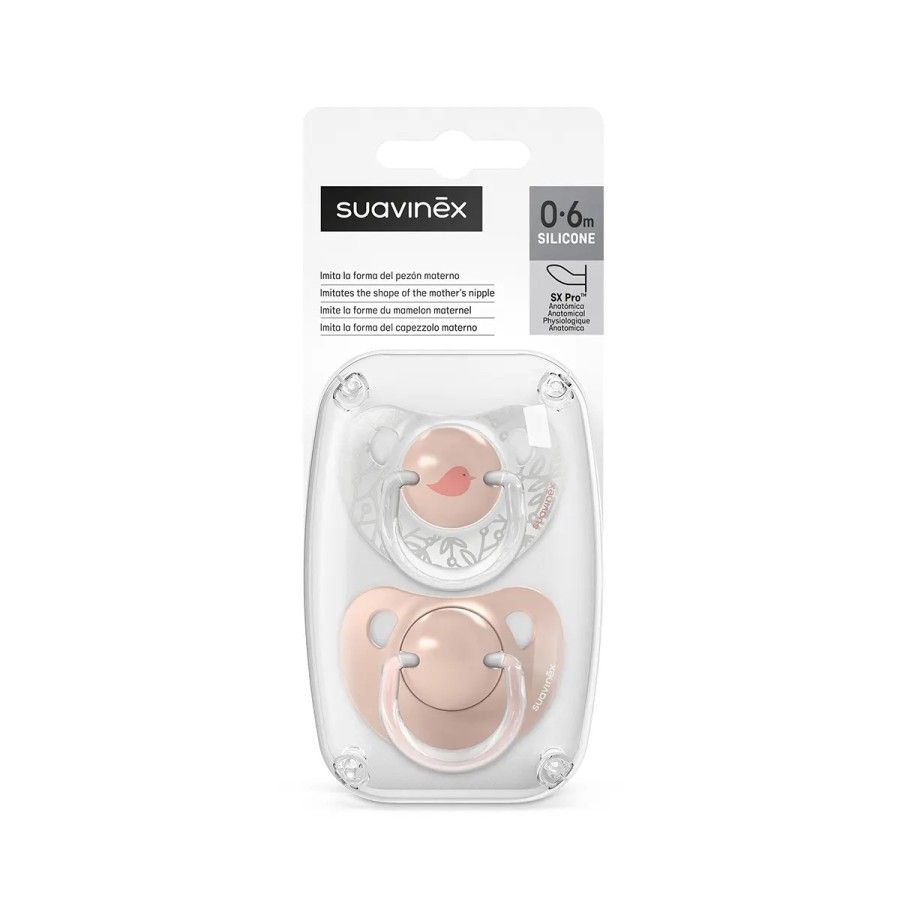 Suavinex Smoczek anatomiczny SX Pro 0-6 m 2szt różowy Birdies