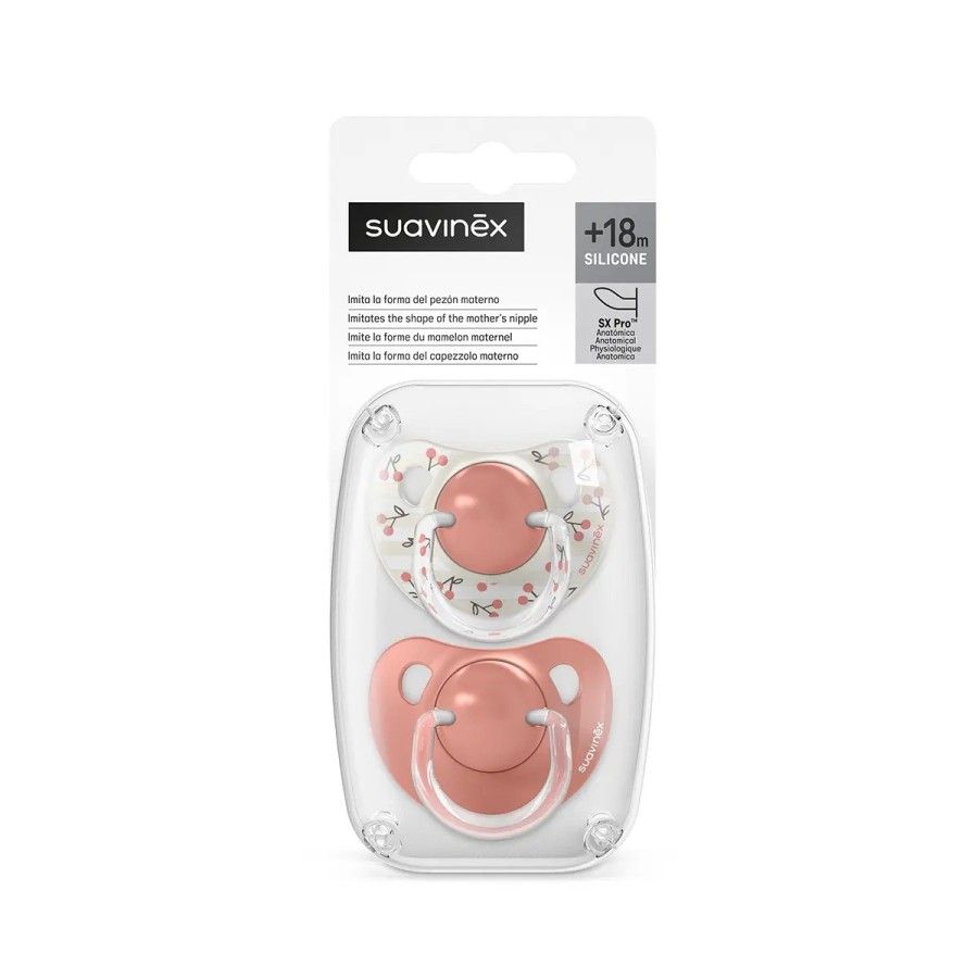 Suavinex Smoczek anatomiczny SX Pro +18 m 2szt różowy Birdies -