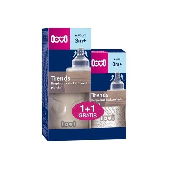 Lovi Trends butelka z dynamicznym smoczkiem 250 ml + 120 ml