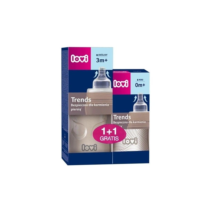 Lovi Trends butelka z dynamicznym smoczkiem 250 ml + 120 ml