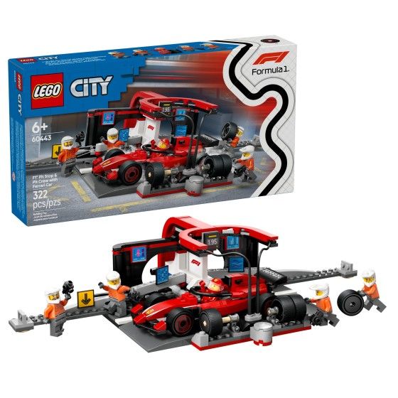 LEGO 城市块60443 F1坑合金与法拉利Bolid的力学