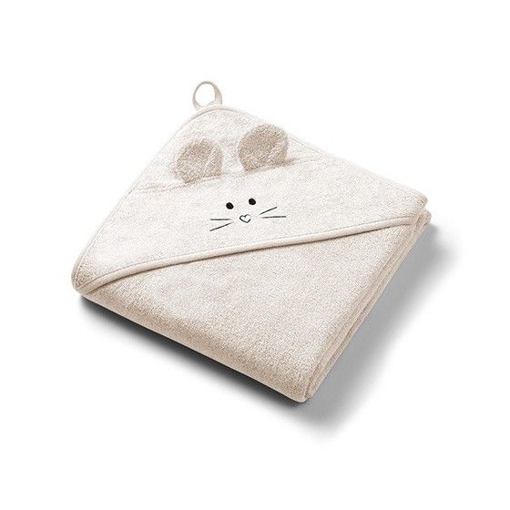 Babyono bambu bada med huva 100x100cm klar beige