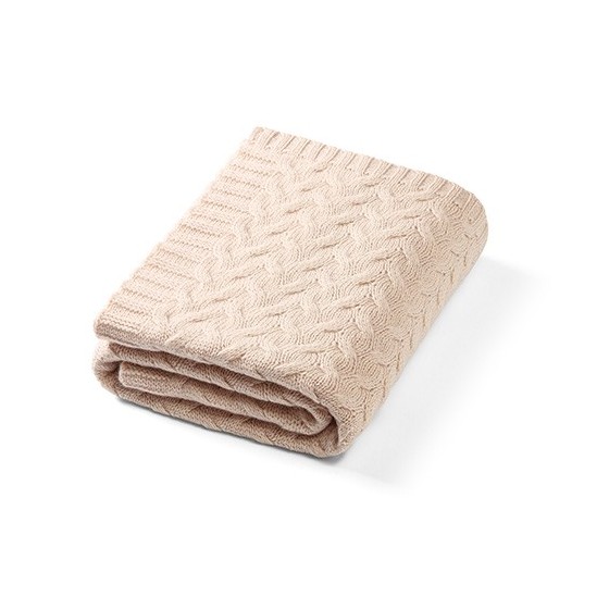 Babyono Kocyk z wełny merino jasny beż