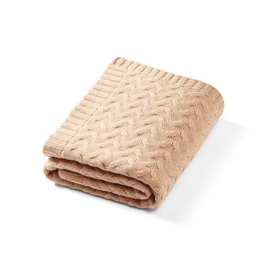 Babyono Kocyk z wełny merino ciemny beż