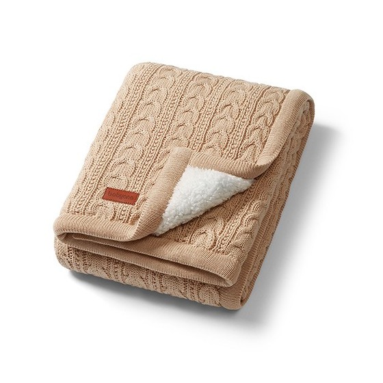 Babyono Kocyk bawełniany z ociepleniem beżowy